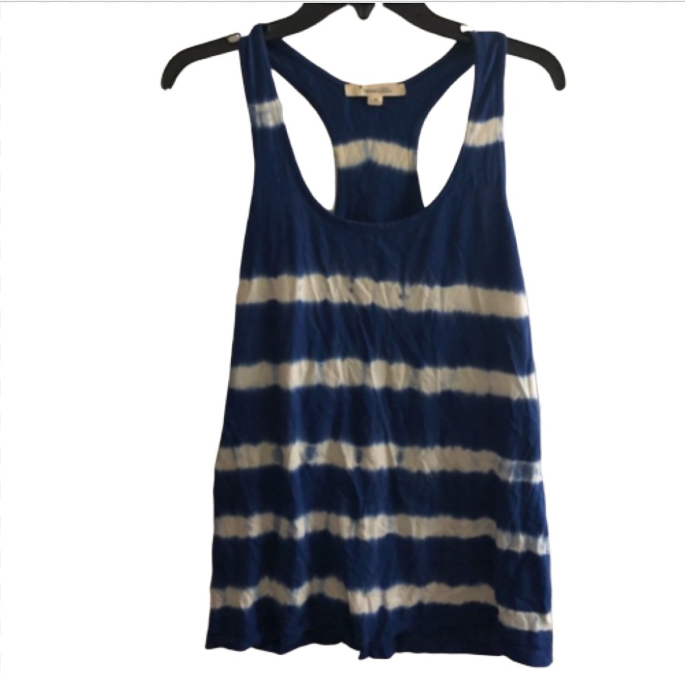 Forever 21 Blue and White Razor Back Tank Top